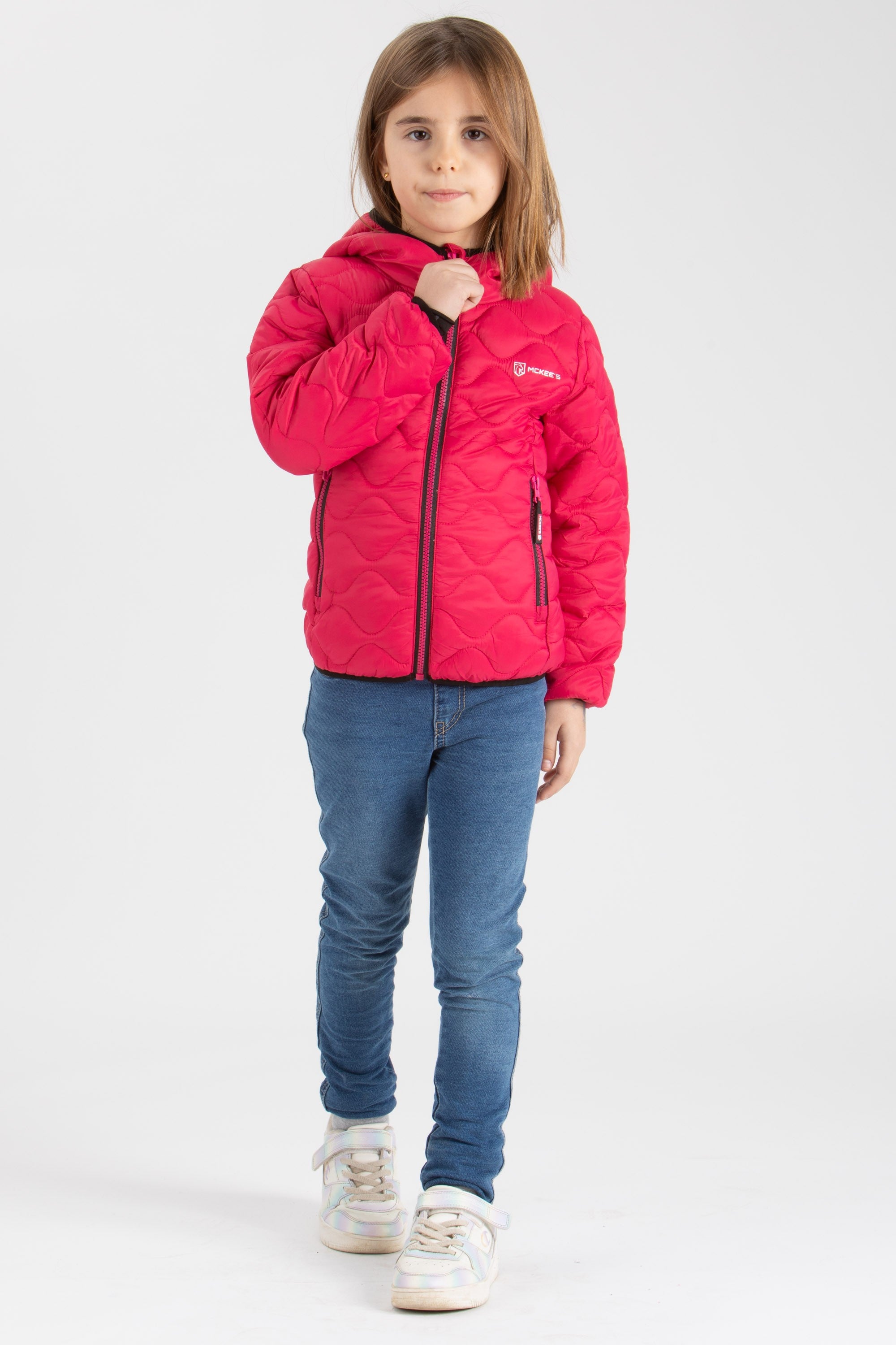 A2Z 4 Kids Giacca Bomber Invernale Imbottita Per Ragazze (5-13 Anni) - Leggera Con Cappuccio, Nero/Oro/Blu