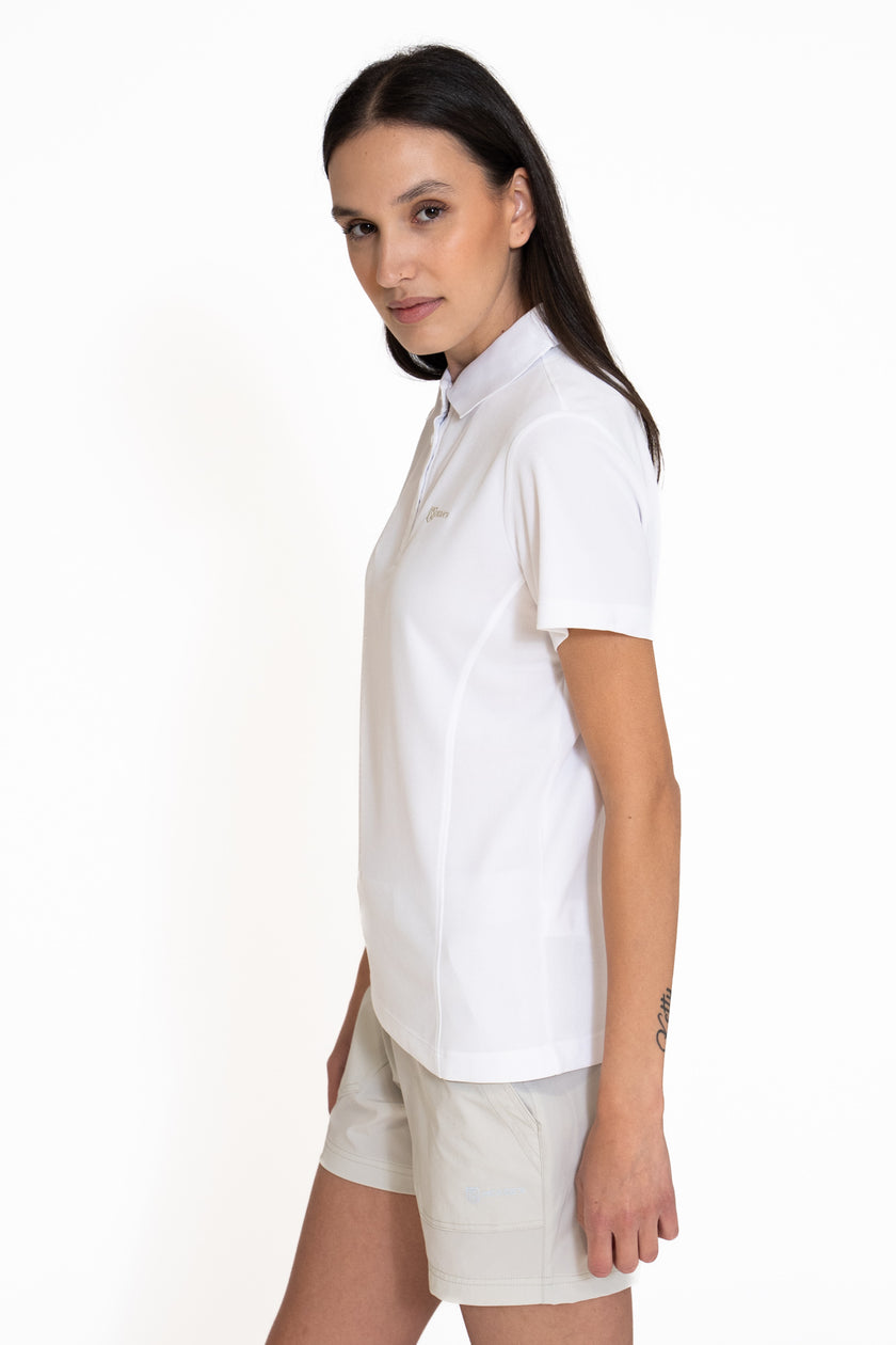 Lolotte Damen Piquet Poloshirt mit halben Ärmeln